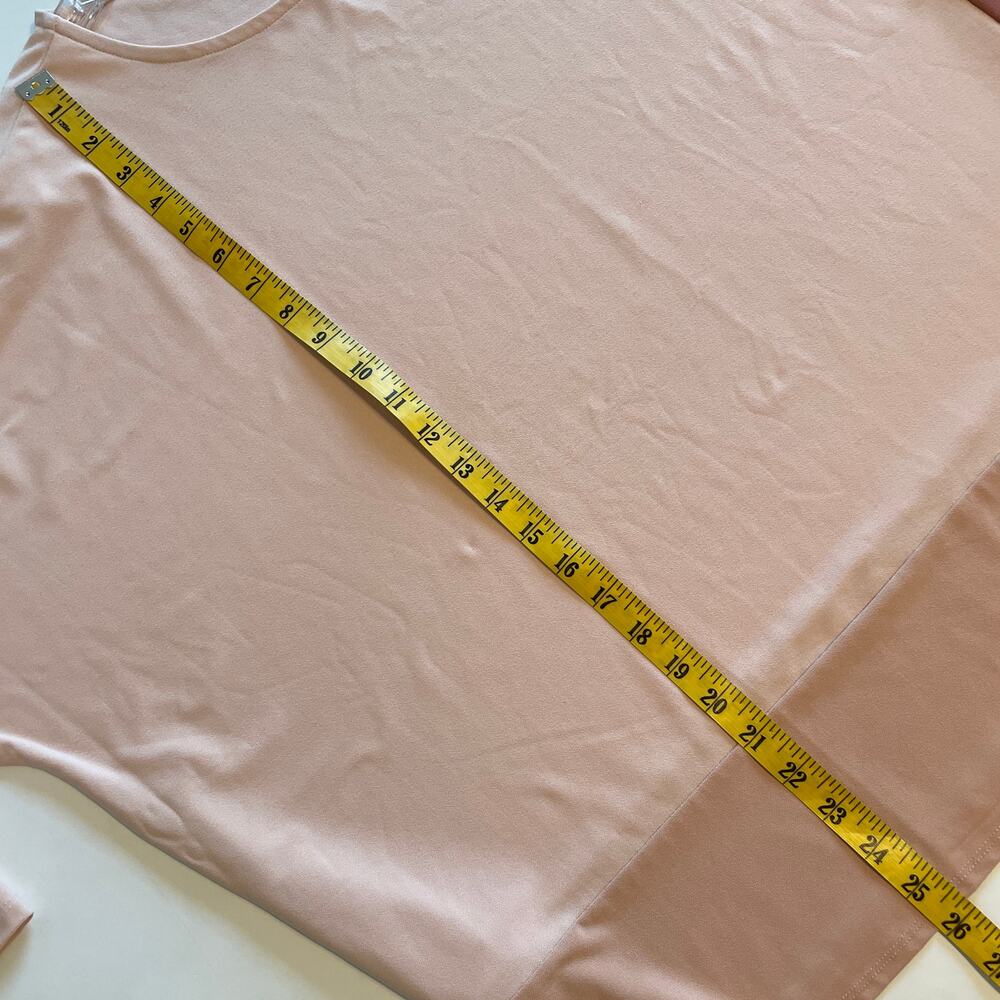 WynneLayers Luxe Crepe Colorblock Top Womens Large Shell Pink Camel Marla Wynne - Picture 8 of 9
